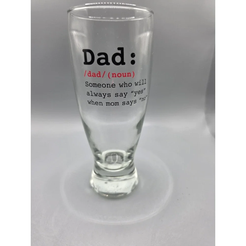 Cristar Dad Definition Beer Glass 14.5 oz Father's Day Novelty Pilsner Glass